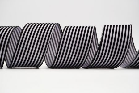 Striped Wired Ribbon_KF6685GC-50-53_Black